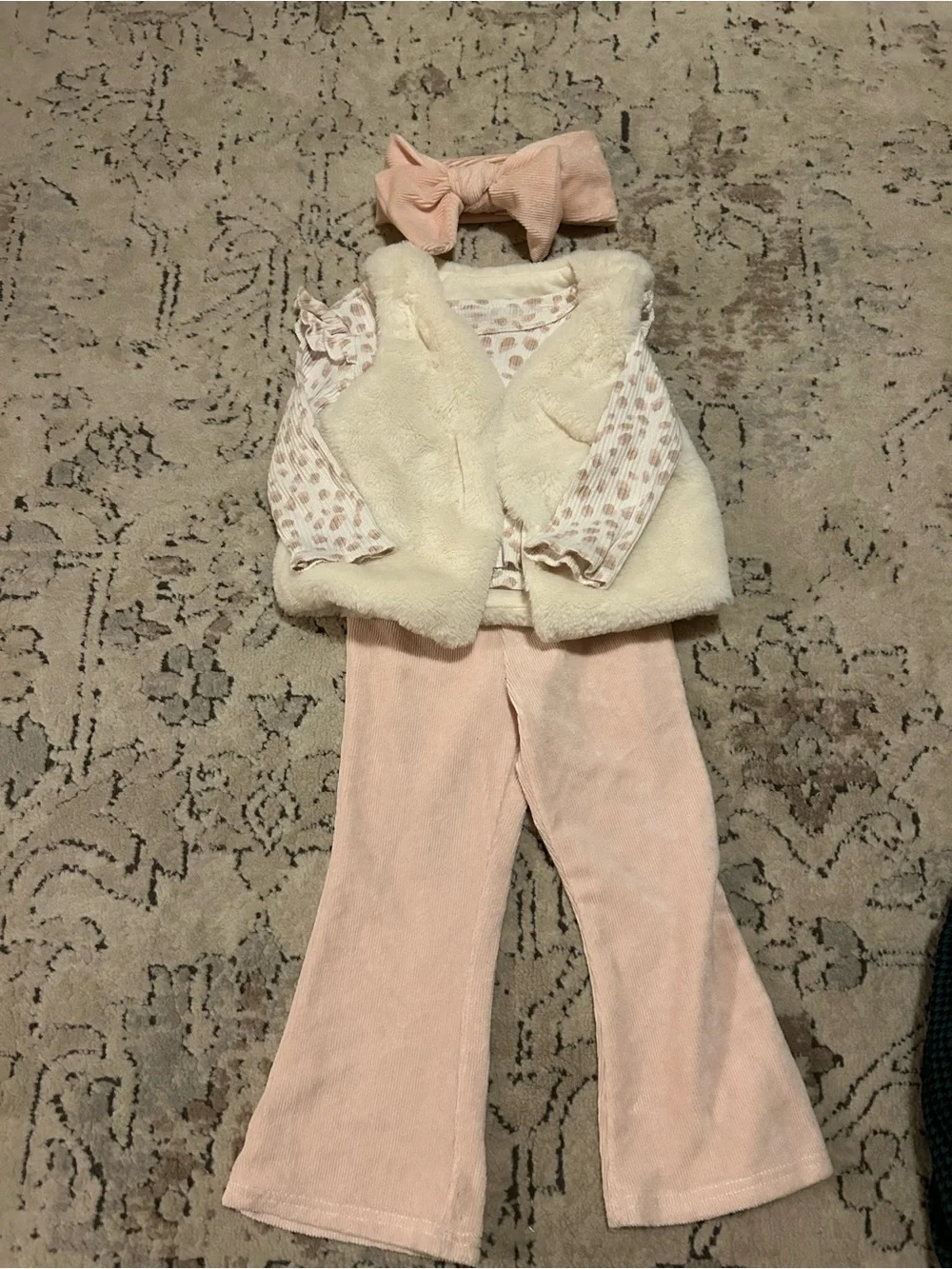 Girls' Mixed Outfit Bundle - Pink, Cream, Black